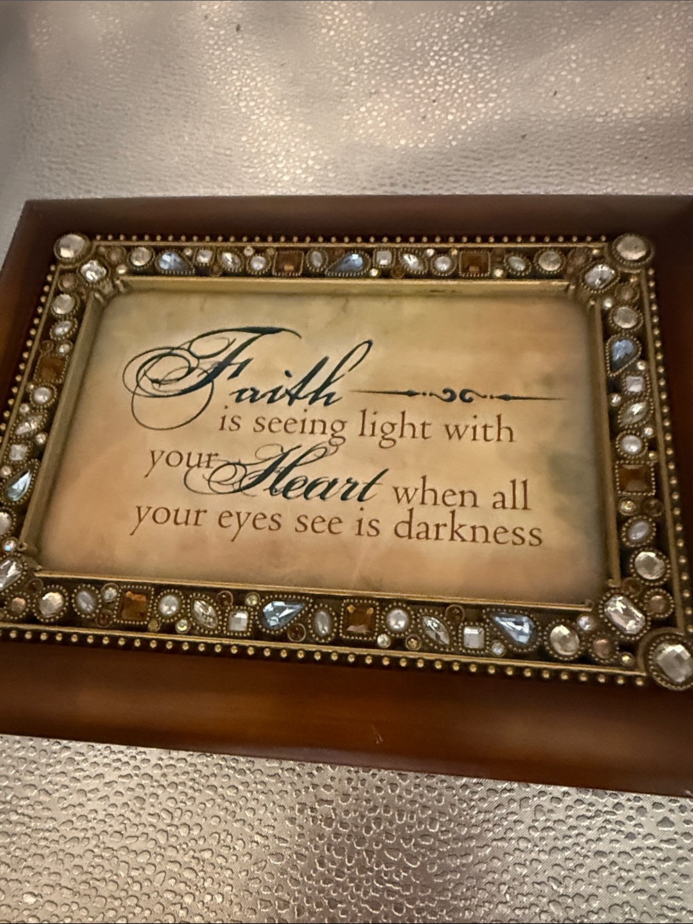 Inspirational 'Faith' Decorative Musical Box playing how great tho art